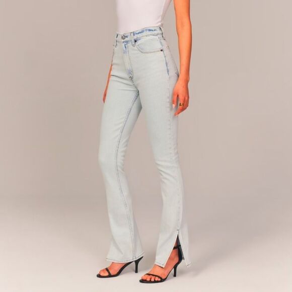 Abercrombie and Fitch Ultra High Rise 90s Slim Straight Split Hem Jeans 4 27 - Picture 1 of 12